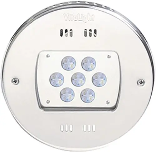 Runder LED-Strahler mit mehreren Leuchten, montierbar, in silberner Farbe, hergestellt von Grünbeck. Ideal für gezielte Beleuchtung in verschiedenen Anwendungen.